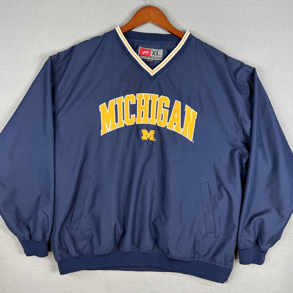 VTG University of Michigan‎ Windbreaker Mens XL Pullover Spellout U of M 2000s